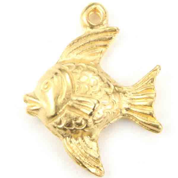 Satin Gold Plate 17x16 Swimming Fish