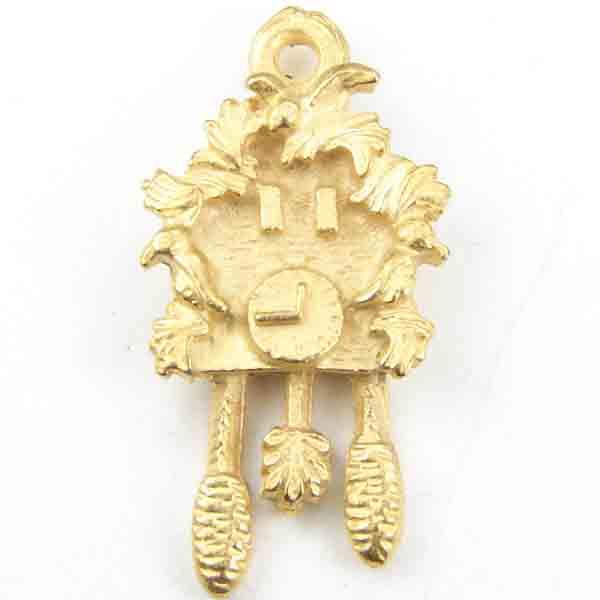 Satin Gold Plate 22x13 Cuckoo Clock 3-D