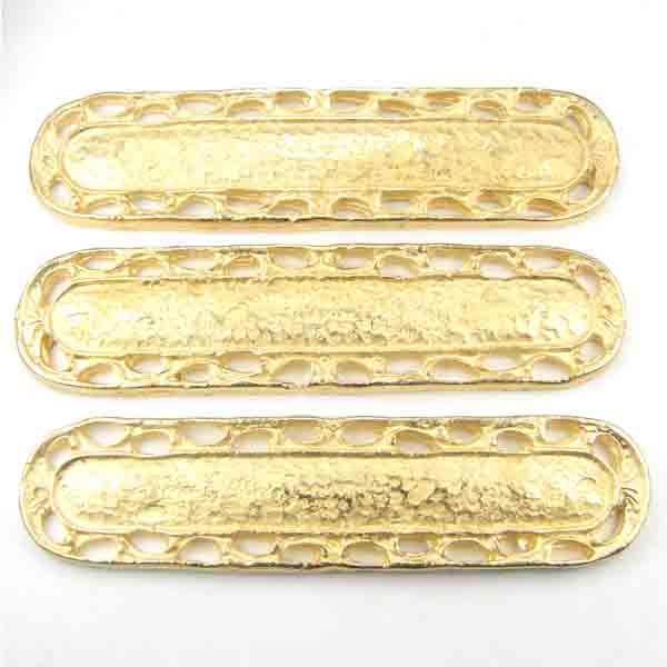 Satin Gold Plate 57x14MM Openwork Oval