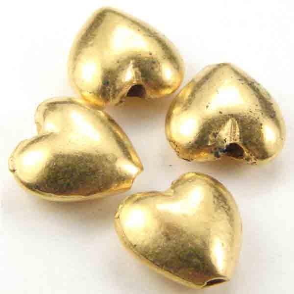 Satin Gold Plate 8MM Heart Casting