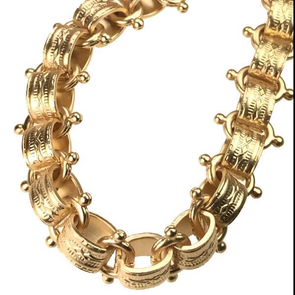 Satin (Matte) Gold Plate 12MM Vintage Style Chain With Knobbies