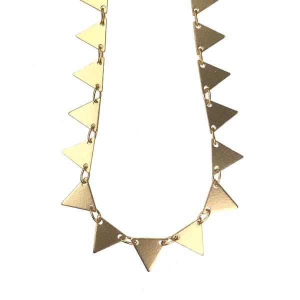 Satin (Matte) Gold Plate 7.5MM Triangle Drop Chain