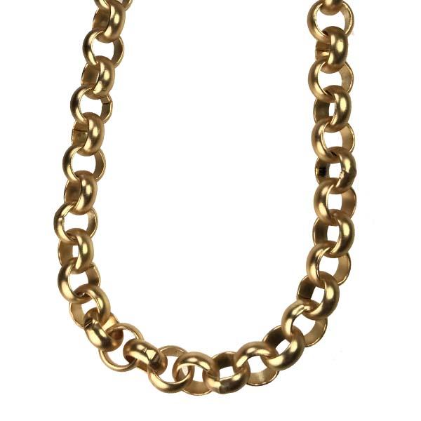 Satin (Matte) Gold Plate 7MM Rolo Chain