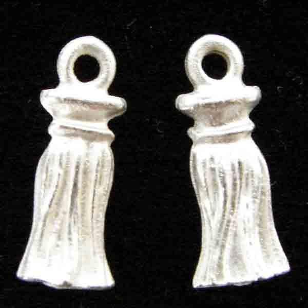Satin (Matte) Silver Plate 13x6MM Tassel