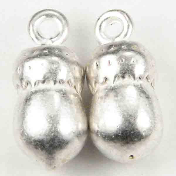 Satin Silver 10mm Acorn Casting