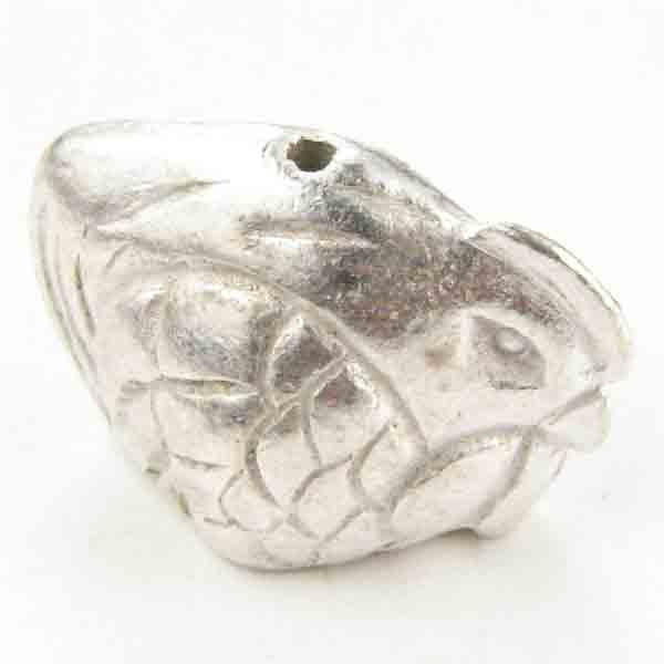 Satin Silver 14x18MM Chicken Ojime