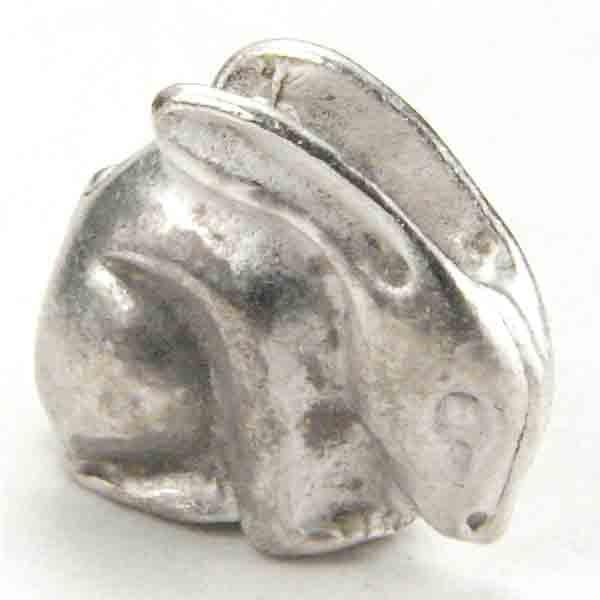 Satin Silver 15x12MM Rabbit Ojime