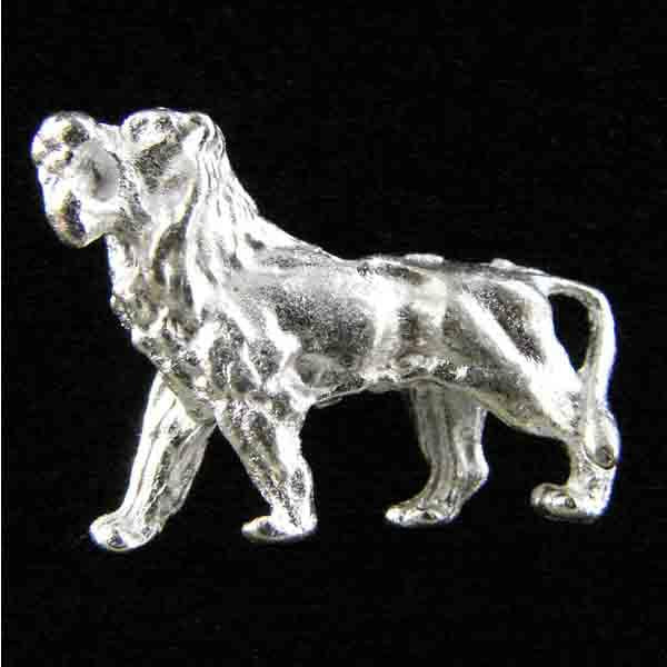 Satin Silver 17x13MM Cast Lion