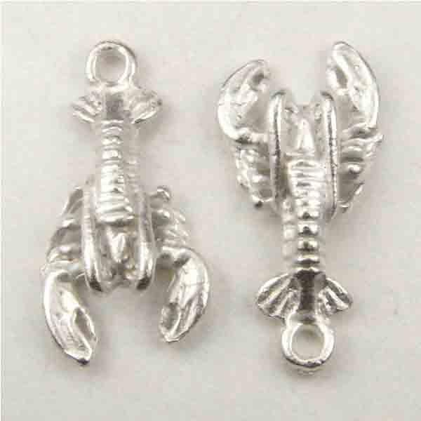 Satin Silver 20x11MM 3-D Lobster