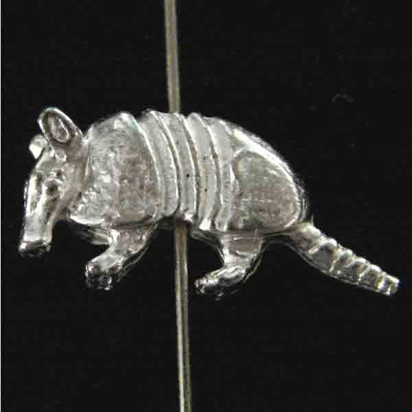 Satin Silver Plate 10x22mm Armadillo