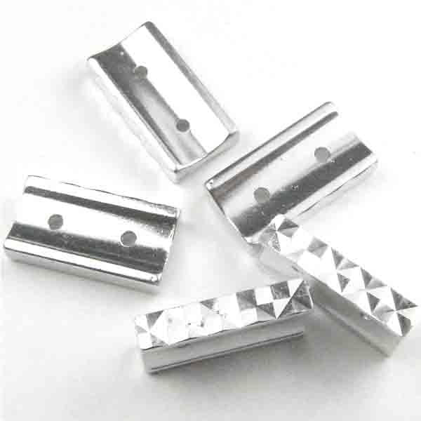 Silver 15X7MM 2 Strand Diecut Spacer