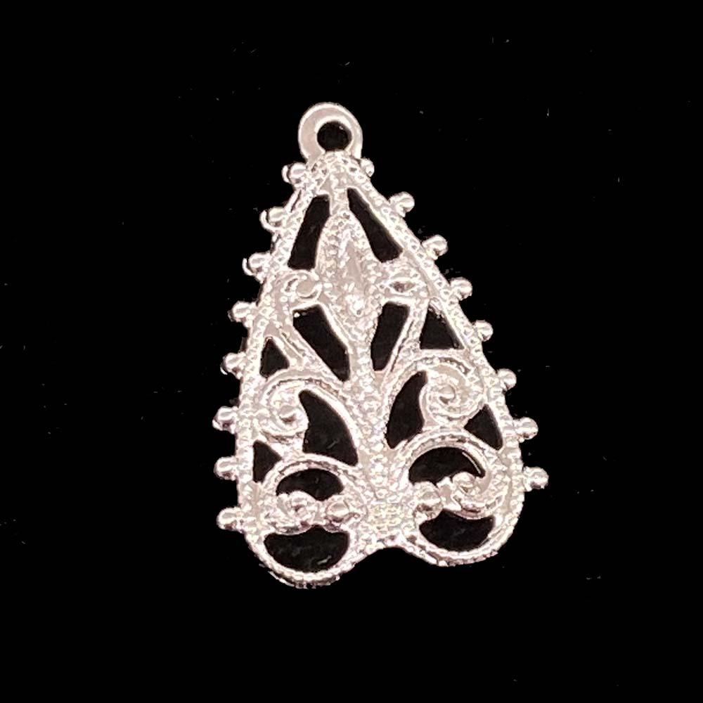 Silver 16X12MM Inverted Filigree Heart