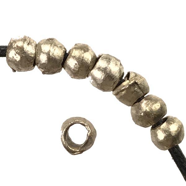 Silver 4-5MM Hand Formed Ball With 2MM Hole