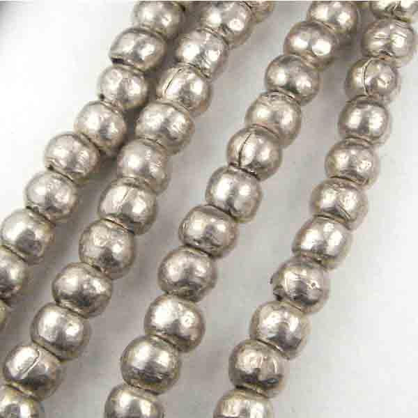 Silver 6-7MM Hand Formed Ball With 2MM Hole
