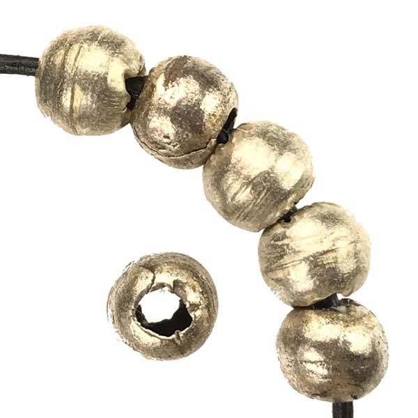 Silver 8-9MM Hand Formed Ball With 2MM Hole