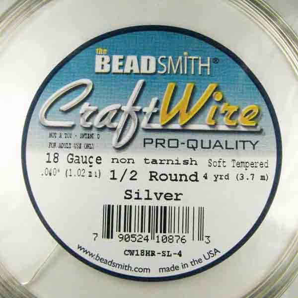 Silver Color 18 Gauge Half Round Craft Wire