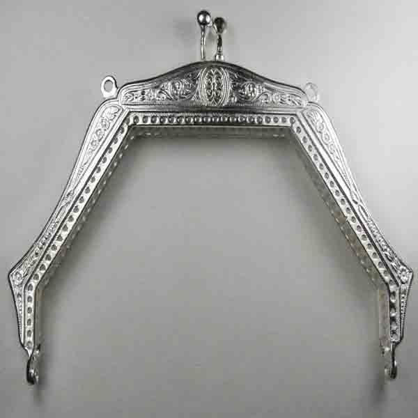 Silver Handbag Frame 4 inch Ornate