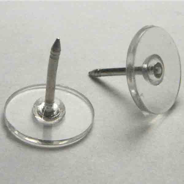 Silver Lapel Tack With 12MM Plastic Gluing Pad