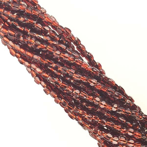 Silver Lined Burnt Ruby 9/0 3 Cut Seed Bead