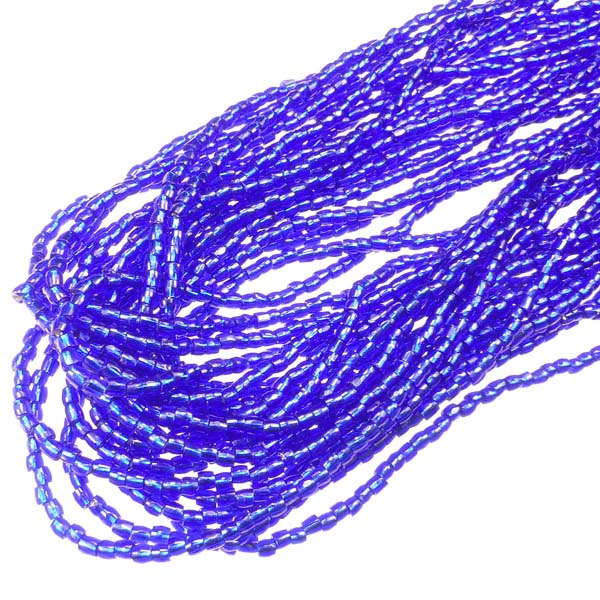 Silver Lined Cobalt 12/0 3 Cut Seed Bead