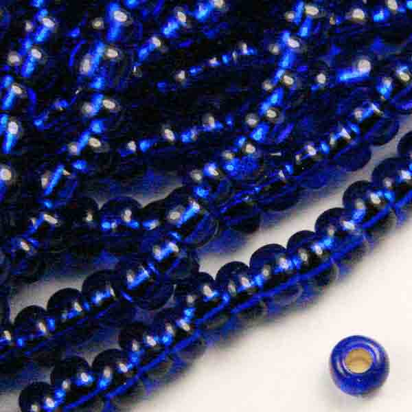 Silver Lined Cobalt 8/0 Seed Bead