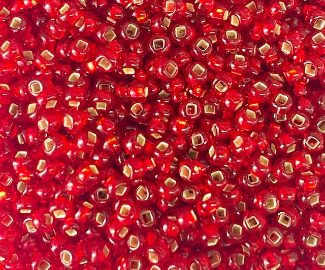 Silver Lined Dark Ruby 8/0 Seed Bead