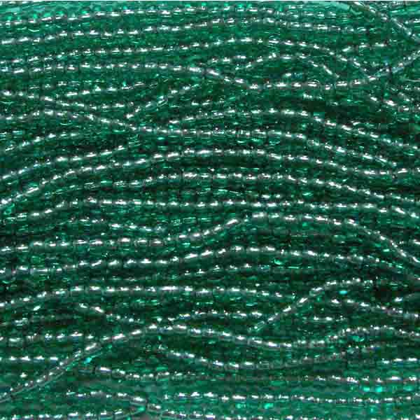 Silver Lined Green Tourmaline 8/0 Seed Bead