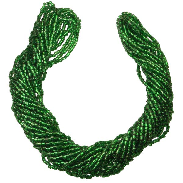 Silver Lined Kelly Green 12/0 3 Cut Seed Bead