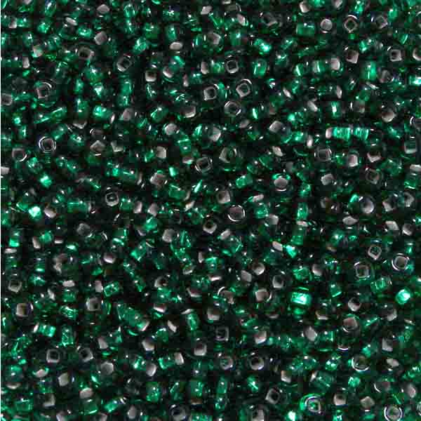 Silver Lined Kelly Green 8/0 Seed Bead