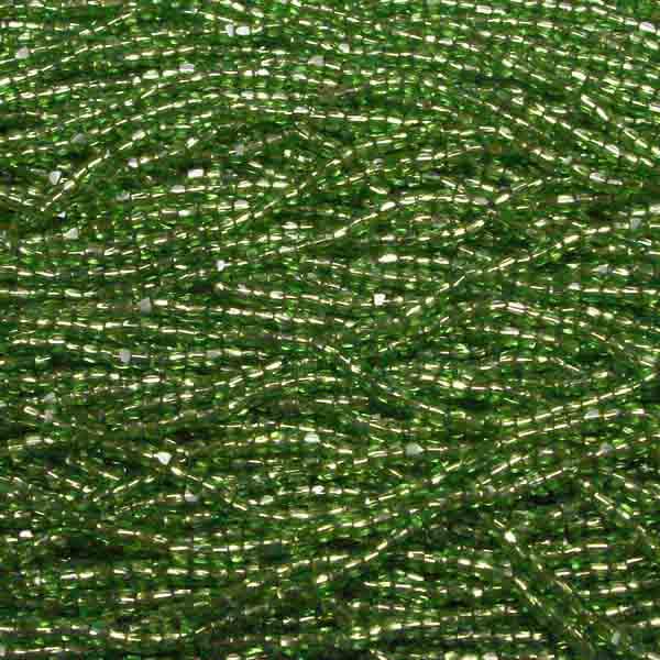 Silver Lined Peridot Seed 9/0 3 Cut Seed Bead