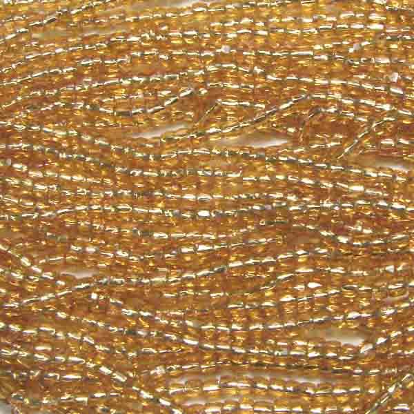 Silver Lined Topaz 9/0 3 Cut Seed Bead