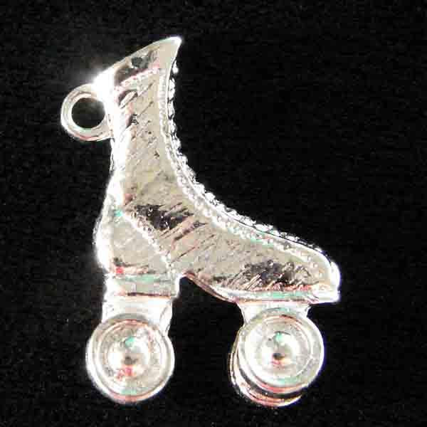 Silver Plate21X14MM 3-D Roller Skate