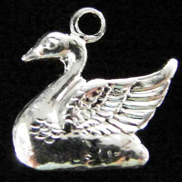 Silver Plate 10MM Swan Stamping