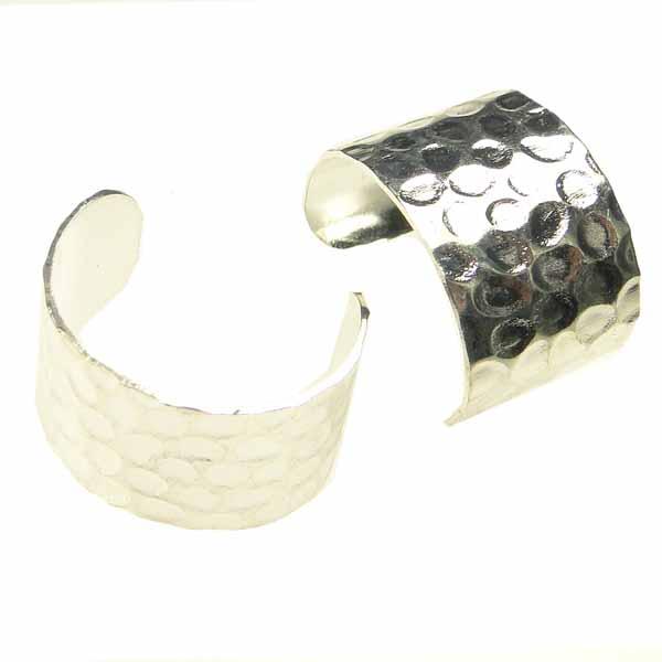 Silver Plate 10MM Wide Hammered Ear Cuff