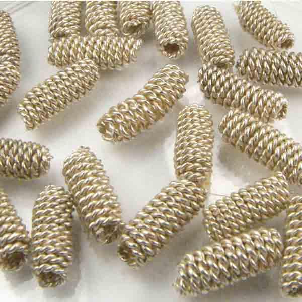 Silver Plate 10x5MM African Handformed Twisted Wire Oval