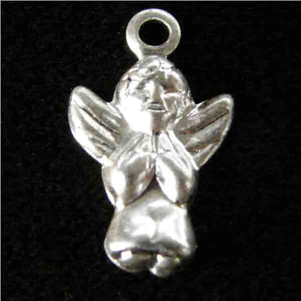 Silver Plate 10x8MM Kneeling Angel Stamping