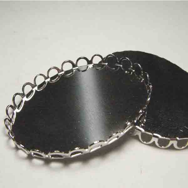 Silver Plate 10x8MM Lace Edge Cabochon Setting Bezel