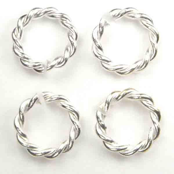 Silver Plate 11MM Aprox. 14 Gauge Twisted Jump Ring