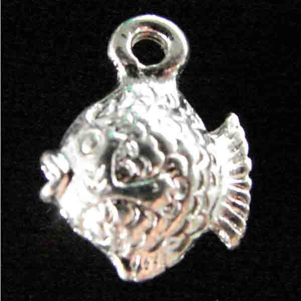 Silver Plate 11MM Cast 3-D Tropical Fish