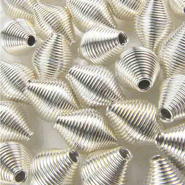 Silver Plate 11X9MM Wire Wound (Spring) Oval