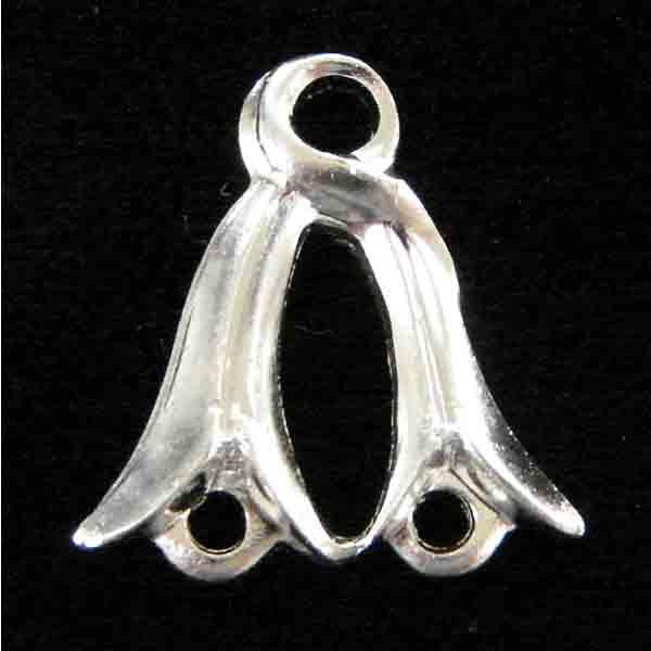 Silver Plate 11x13MM 2 Loop Pendant Connector