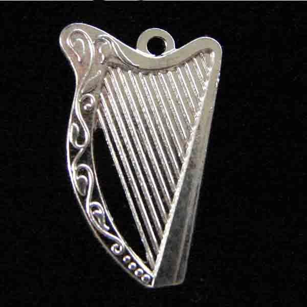 Silver Plate 11x18MM Diestruck Harp