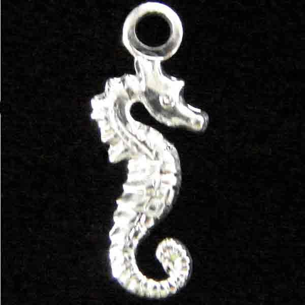 Silver Plate 12.5x5MM Seahorse Stamping
