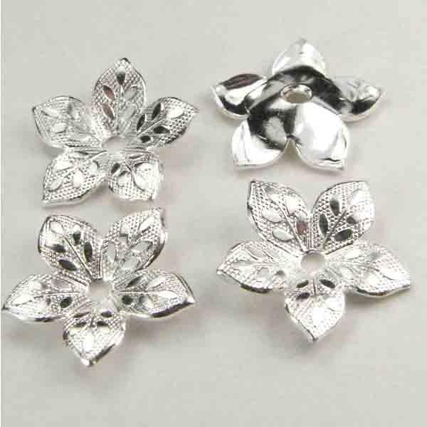 Silver Plate 12MM 5 Petal Blossom