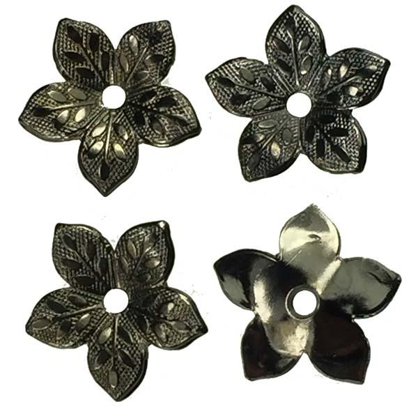 Silver Plate 12MM 5 Petal Blossom