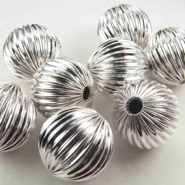Silver Plate 12MM Corrugated Melon Ball