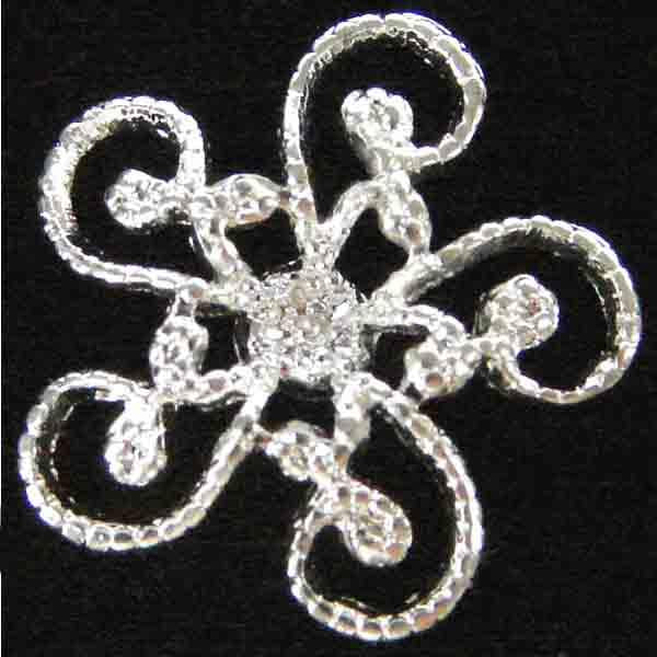 Silver Plate 12MM Curled Filigree Pinwhee