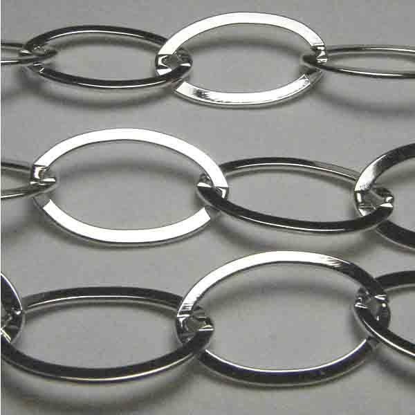 Silver Plate 12x20MM Oval Cable Chain