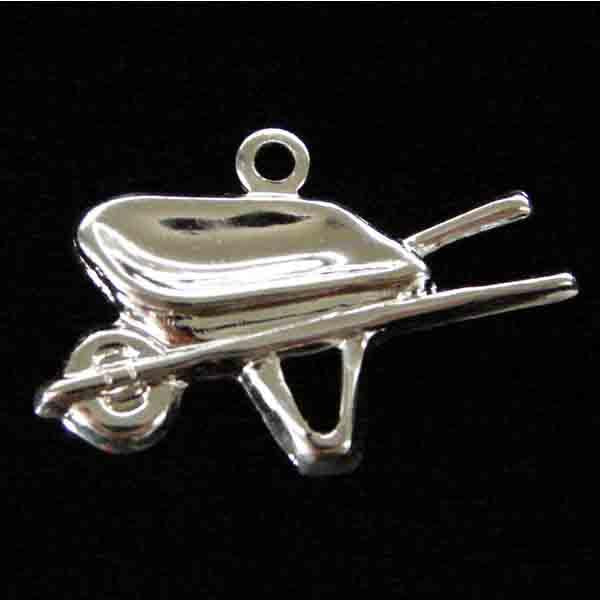 Silver Plate 12x22MM Wheelbarrow Stamping