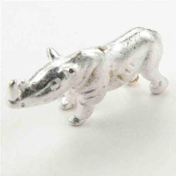 Silver Plate 12x23 Rhino Bead 3-D